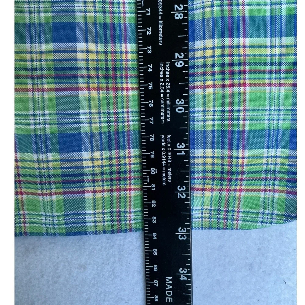 Ralph Lauren Button Down Shirt Mens 2XB Green Blue Plaid Classic Fit Long Sleeve